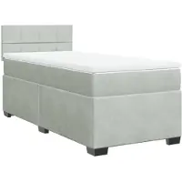 vidaXL Letto a molle con materasso grigio chiaro 90x190 cm in velluto