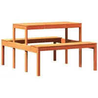 vidaXL Tavolo da picnic marrone cera 110x134x75 cm in legno di pino massiccio