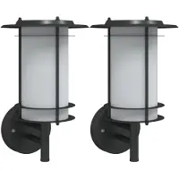 vidaXL Luci da parete per esterni 2 pezzi in acciaio inox nero