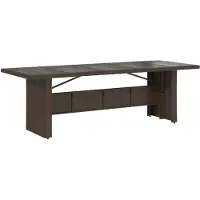 vidaXL Tavolo da giardino con piano in vetro marrone 240x90x75 cm in poly rattan