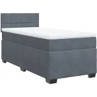 vidaXL Letto a molle con materasso grigio scuro 100x200 cm in velluto