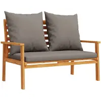 vidaXL Divano da giardino 120 cm con cuscini in legno massiccio di acacia
