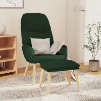 Syfax Poltrona Relax con Poggiapiedi Verde Scuro in Tessuto