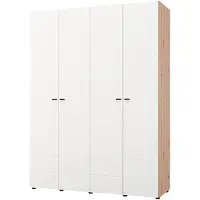 Dmora Soris - Guardaroba Grande, 155x208h cm Bianco, 4 Ripiani