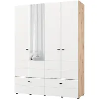 Dmora Spigno - Guardaroba Grande, 155x208h cm Bianco Opaco, 2 Ripiani
