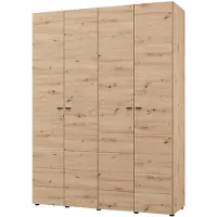 Dmora Soris - Guardaroba Grande, 155x208h cm Marrone Rovere Nodi, Appendiabiti