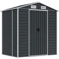 Yiwydaa Capanno per attrezzi antracite 191x130x198 cm Acciaio zincato