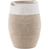 OEM Lavabo di grandi dimensioni, 49 x 65 cm - Realizzato con fili di cotone intrecciati - Mobile contenitore - Maniglia ergonomica - Design unico - Capacità: 105 litri