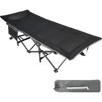 Markenlos Letto da campeggio XXL, pieghevole, con cuscino, dimensioni 190 x 71 x 38 cm