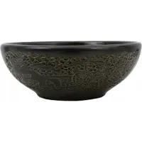 vidaXL Lavabo da appoggio nero rotondo Ø41x14 cm in Vetroceramica