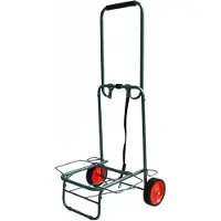 Relaxdays Carrello da trasporto , pieghevole, maniglia imbottita, 2 ruote in gomma, cinghie di fissaggio, fino a 35 kg, piccolo carrello da trasporto, verde