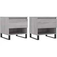 vidaXL Tavolini da salotto, 2 pezzi, grigio Sonoma, 50x46x50 cm, materiale a base di legno