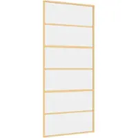 vidaXL Porta scorrevole Golden 90x205 cm ESG vetro chiaro e alluminio