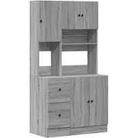 vidaXL Armadio da cucina Grigio Sonoma 95x50x180 cm Materiale a base di legno
