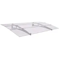VD Home Furnishing Tettoia per porta argento e trasparente 150x90 cm PET