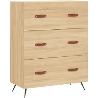 vidaXL Cassettiera in rovere Sonoma 69,5x34x90 cm Materiale a base di legno
