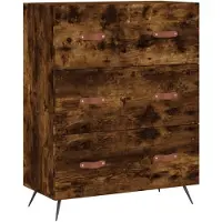 vidaXL Comodino in rovere affumicato 69,5x34x90 cm in materiale derivato dal legno