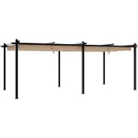 vidaXL Padiglione da giardino con tetto estensibile Taupe 3x6 m Alluminio