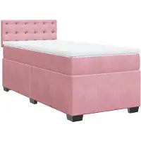 vidaXL Letto a molle con materasso rosa 80x200 cm in velluto