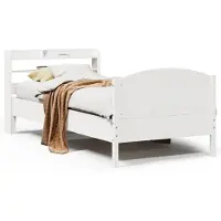 vidaXL Letto in legno massiccio senza materasso bianco 75x190 cm in legno di pino