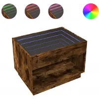 vidaXL Tavolino con Infinity LED rovere fumé 70x50x50 cm
