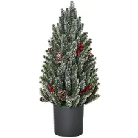BellaFurn Albero di Natale artificiale, altezza 50 cm, con effetto neve | Colore: verde | Dimensioni: 27x27x47 cm