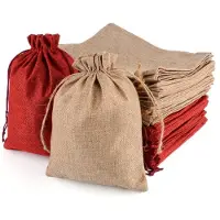Sonstiges Sacchetti in juta con coulisse, dimensioni 20x30 cm, confezione da 30 pezzi, ideali per regali e calendari dell'Avvento