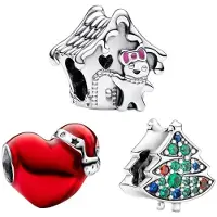 Sonstiges Charm per bracciali a forma di fiori di ciliegio, set da tre, per donna