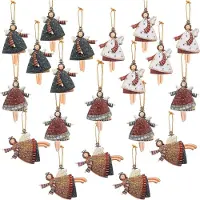 Sonstiges Decorazioni natalizie a forma di angelo in legno, 40 pezzi, ideali per l'avvento, l'albero di Natale o come decorazioni. Dimensioni: 6 cm