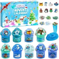Sonstiges Calendario dell'Avvento "Schleim" per bambini, 24 giorni, regalo di Natale, colore blu