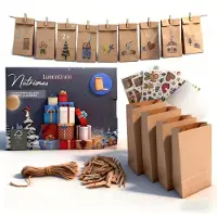 Sonstiges Calendario dell'Avvento da riempire: 24 casette di Natale tridimensionali pieghevoli, con elementi numerici e sistema di appensione