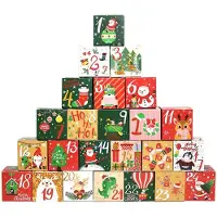 Sonstiges Calendario dell'Avvento da riempire, con 24 scatole, motivi natalizi, dimensioni 7x7x7 cm