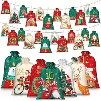 Sonstiges 24 sacchetti di stoffa per l'avvento, da riempire, set per creare un calendario dell'avvento fai-da-te, con numeri
