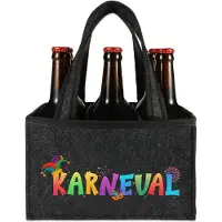 Sonstiges Borsa da uomo in feltro per birra, capacità 6 bottiglie, dimensioni 24x15x15 cm, accessorio per il Carnevale