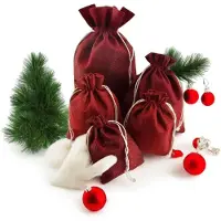 Sonstiges Sacchetti di juta rossi, confezione da 25, dimensioni 13x18 cm, ideali per l'avvento o come sacchetti regalo con coulisse