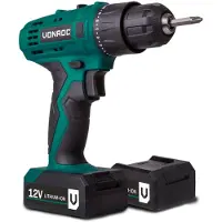 Vonroc Trapano avvitatore a batteria 12V | Incl. 2 batterie e caricabatteria