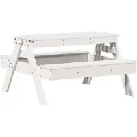 vidaXL Tavolo da picnic per bambini bianco 88x97x52 cm in legno di pino massiccio
