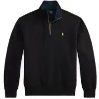 Ralph Lauren per uomo. 710B28291001 Felpa con mezza zip nera (L), Nero, Casual, Cotone, Manica lunga