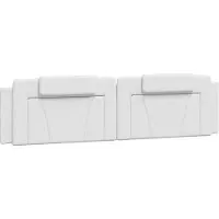 vidaXL Cuscino per testiera bianco 200 cm in Pelle finta