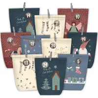Sonstiges Calendario dell'Avvento per riempire i sacchetti di carta 24 calendari di Natale blu fai da te