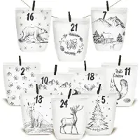 Sonstiges Calendario dell'Avvento da riempire bianco nero foresta di Natale fai da te borse bambini adulti