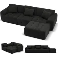 COMHOMA Divano ad angolo , 245 x 60 x 40 cm, divano modulare con funzione letto, divano letto, divano a L per soggiorno, imballato sottovuoto, combinabile in modo flessibile