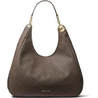 Michael Kors per donna. 30F6GEJE7B Borsa a spalla Ellie grande con logo marrone (OSFA), Casual, Tela