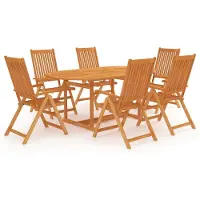 Syfax Set da Pranzo da Giardino 5 pz in Legno Massello di Teak