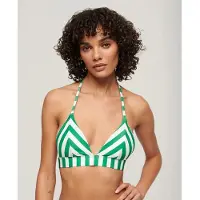 Superdry per donna. W3010395A Top bikini a triangolo a righe verdi (XL), Verde, Beachwear, Polister riciclato, Sostenibile