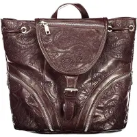 Desigual , Zaino effetto pelle piccolo, Donna, Poliuretano, Rosso, U