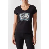 Guess Marciano GUESS Cn Ss Animalier Box Jet Black A996 Taglia: M | Maglie Sportivi Outlet | Donna | Nero