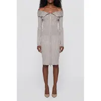 Guess Marciano GUESS Ls Kathryn Zipped Sw Grey Vanise Taglia: L | Abiti Midi Outlet | Donna | Grigio