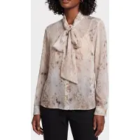 Guess Marciano GUESS Verity Bow Ls Blouse Snow Lynx Taglia: 38 | Maglie a manica lunga Outlet | Donna | Bianco