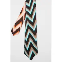 Paul Smith Men Tie Zigzag Light Blue Taglia: 8 | Cravatte Outlet | Uomo | Blu
